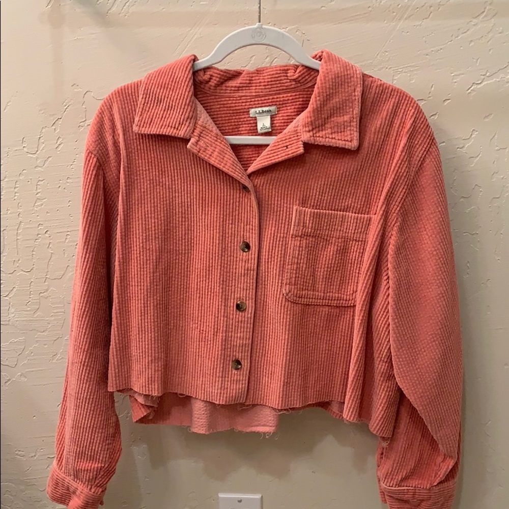 Cropped corduroy pink top!